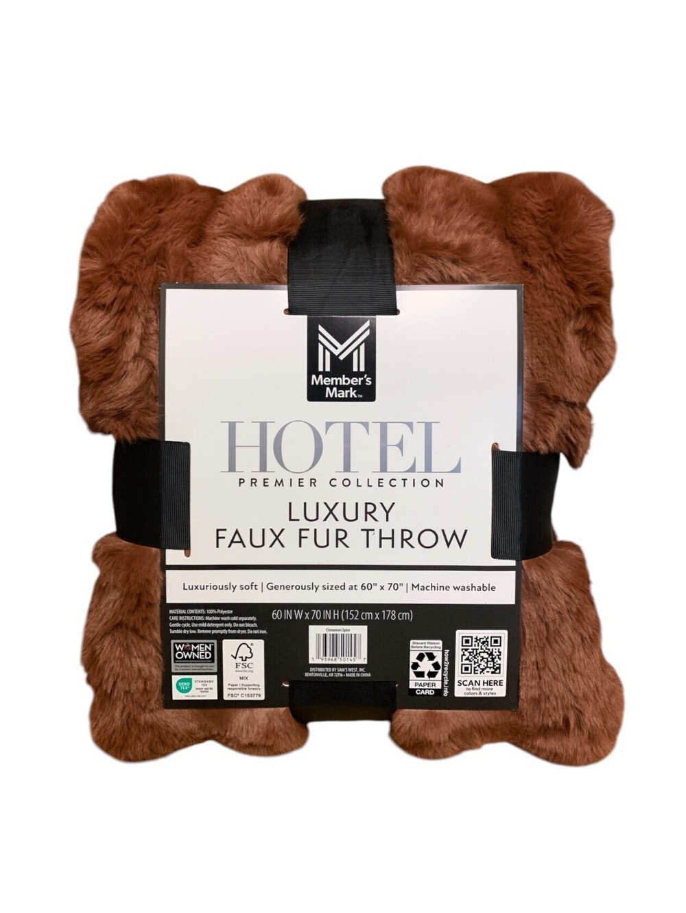 Member's Mark Luxury Faux Fur Throw 60" x 70"
